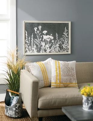 Sullivans Herb & Flower Iron Wall Sculpture 24.75"H Gray 2 Sullivans Herb & Flower Iron Wall Sculpture 24.75"H Gray - Image 2