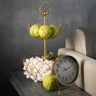 Sullivans Burnished Brass Desk Clock 10"H Gold 2 Sullivans Burnished Brass Desk Clock 10"H Gold - Image 2