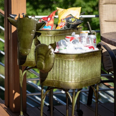 Sullivans Set Of 2 Farm Animal Planters 35.5"H & 29"H Green 2 Sullivans Set Of 2 Farm Animal Planters 35.5"H & 29"H Green - Image 2