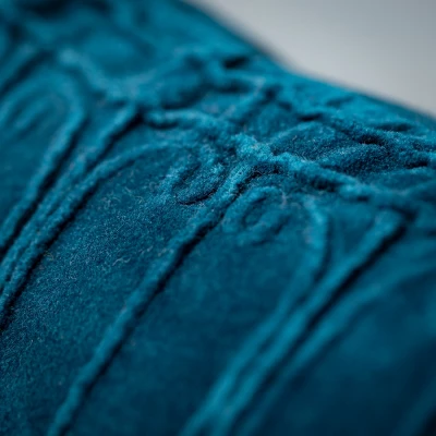 Sullivans Blue Velvet Bolster Decorative Pillow Blue 13"H 1 Sullivans Blue Velvet Bolster Decorative Pillow Blue 13"H