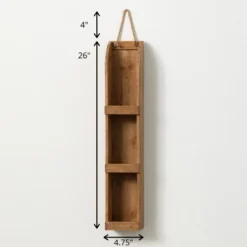 Sullivans Rustic Wooden Wall Shelf Decor 26"H Brown -Sullivans Sales GUEST 6d9df8bd d580 4b3e abbf 3b909afe8f40