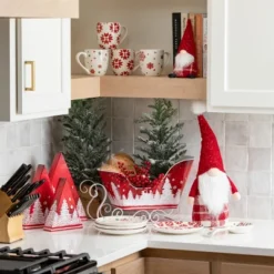 8"H, 10"H And 11.5"H Sullivans Winter Scene Tree Set Of 3, Christmas Decor; Red -Sullivans Sales GUEST 6fcaa3fe c410 4ef9 bf8e e78ee303ea5b