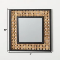 Sullivans Square Mirror With Weave Inset 16"H Black 5 Sullivans Square Mirror With Weave Inset 16"H Black -Sullivans Sales GUEST 74b3ed24 40f8 4cb6 9734 450828bef4a2