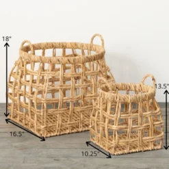 18"H Sullivans Open Weave Shapely Baskets Set Of 2, Natural 5 18"H Sullivans Open Weave Shapely Baskets Set Of 2, Natural -Sullivans Sales GUEST 76276183 2666 44ac 91df 767880895534