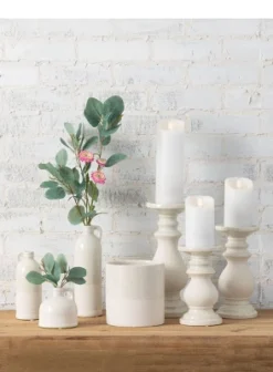 Sullivans Set Of 2 Ceramic Vases 11.75"H & 8.5"H Off-White -Sullivans Sales GUEST 8462b970 4a57 481a 8952 0cc4b5306286