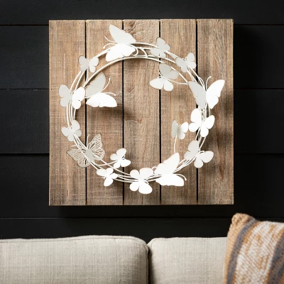 16.25"H Sullivans Ornate Butterfly Wreath Panel, Multicolored 2 16.25"H Sullivans Ornate Butterfly Wreath Panel, Multicolored - Image 2