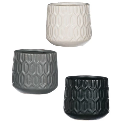 Sullivans Set Of 3 Mini Planters 3"H Gray 1 Sullivans Set Of 3 Mini Planters 3"H Gray