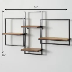 Sullivans Quadrate Open Wood Wall Shelf 20"H Black 6 Sullivans Quadrate Open Wood Wall Shelf 20"H Black -Sullivans Sales GUEST 8f1fc26f 91d5 41eb bb3c e95346099fcd
