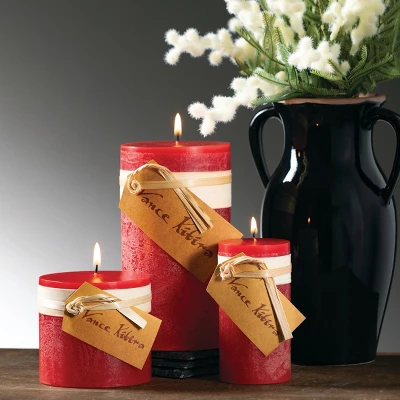 Cranberry Timber Pillar Candles Kit - Set Of 3 4 Cranberry Timber Pillar Candles Kit - Set Of 3 - Image 4
