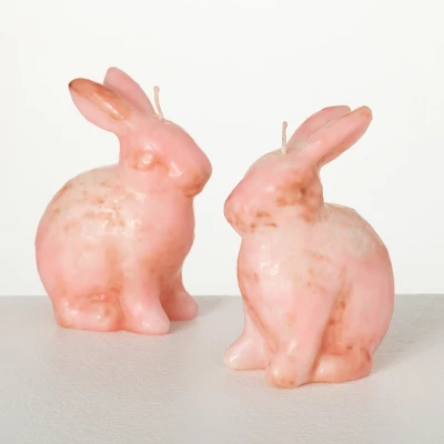 4.75"H Sullivans Pink Bunny Candle - Set Of 2, Pink 2 4.75"H Sullivans Pink Bunny Candle - Set Of 2, Pink - Image 2