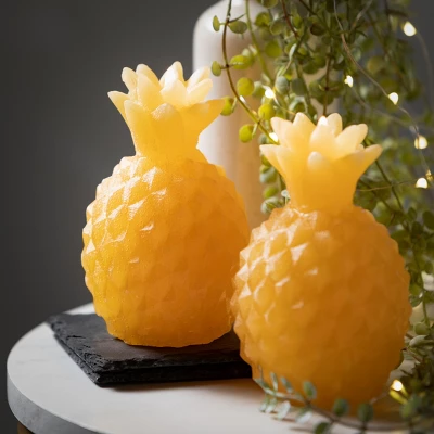 5"H Sullivans Yellow Pineapple Candle - Set Of 2, Yellow 2 5"H Sullivans Yellow Pineapple Candle - Set Of 2, Yellow - Image 2
