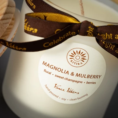 4"H Sullivans Magnolia And Mulberry Candle; Multicolored 1 4"H Sullivans Magnolia And Mulberry Candle; Multicolored