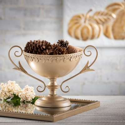 Gilded Pumpkin Metal Wall Art Multicolor 13.5"H Metal 3 Gilded Pumpkin Metal Wall Art Multicolor 13.5"H Metal - Image 3