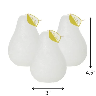 White Timber Pear Candles - Set Of 3 3 White Timber Pear Candles - Set Of 3 - Image 3