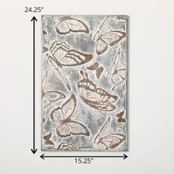 24.25"H Sullivans Metal Relief Butterfly Panel, Gray -Sullivans Sales GUEST ba303d31 e407 4f3b a4f7 7d6ab2eeb423