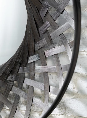 Sullivans Woven Wall Bamboo Mirror 31"H Silver 1 Sullivans Woven Wall Bamboo Mirror 31"H Silver