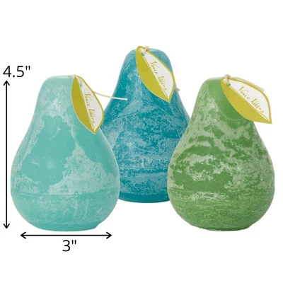 Sea Green Pear Candles Kit - Set Of 3 2 Sea Green Pear Candles Kit - Set Of 3 - Image 2