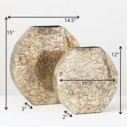 Sullivans Set Of 2 Mosaic Vase 15"H & 12"H Gold -Sullivans Sales GUEST c6971c97 ccbc 4c47 8568 8b75f13921b7