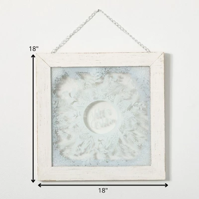Sullivans Framed Frosted Wreath Wall Art White 18"H Glass 3 Sullivans Framed Frosted Wreath Wall Art White 18"H Glass - Image 3