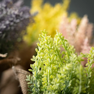 Sullivans Artificial Lavender Burlap Bundle Set Of 4, 8.5"H Multicolored 1 Sullivans Artificial Lavender Burlap Bundle Set Of 4, 8.5"H Multicolored