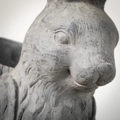 26"H Sullivans Charcoal Rabbit Basket Planter, Gray