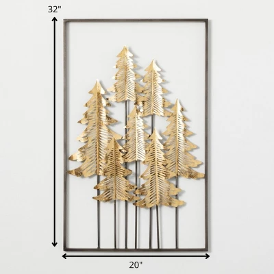 Gold Metal Tree Wall Decor Multicolor 32"H Metal 3 Gold Metal Tree Wall Decor Multicolor 32"H Metal - Image 3