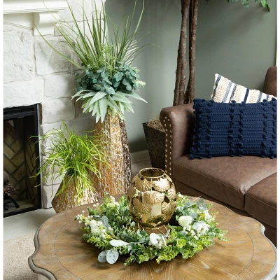 11.75"H Sullivans Woven Indigo Lumbar Pillow, Blue 3 11.75"H Sullivans Woven Indigo Lumbar Pillow, Blue - Image 3