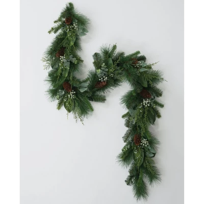 Sullivans Artificial Mixed Pine And Eucalyptus Garland 72"L Green 3 Sullivans Artificial Mixed Pine And Eucalyptus Garland 72"L Green - Image 3
