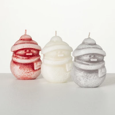 3.25"H Sullivans Jolly Snowman Candle Trio; Multicolored 3 3.25"H Sullivans Jolly Snowman Candle Trio; Multicolored - Image 3