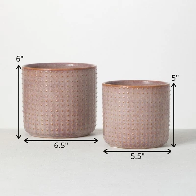 Sullivans Set Of 2 Small Ceramic Planters 6"H & 5"H 5 Sullivans Set Of 2 Small Ceramic Planters 6"H & 5"H - Image 5