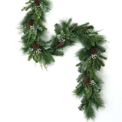 Sullivans Artificial Mixed Pine And Eucalyptus Garland 72"L Green 4 Sullivans Artificial Mixed Pine And Eucalyptus Garland 72"L Green - Image 4