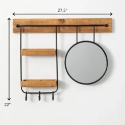 Sullivans Hanging Mirrored Modular Shelf 22"H Black 5 Sullivans Hanging Mirrored Modular Shelf 22"H Black -Sullivans Sales GUEST e542d69a 6f62 4ae0 97bb a659ca04b029