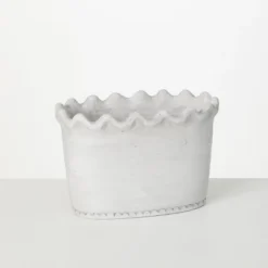 Sullivans Scalloped Edge Dish Garden Ceramic Planter 6.5"H -Sullivans Sales GUEST e88efbcb 96bf 466e b78e e6b705fb1d0f