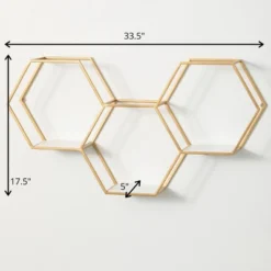 Sullivans Hexagonal Gold Metal Shelf 17.5"H Gold 5 Sullivans Hexagonal Gold Metal Shelf 17.5"H Gold -Sullivans Sales GUEST eaf517a0 345b 4aa1 9dcb 8841f7098c52