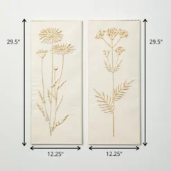 Sullivans Gold-Brushed Botanical Panels Set Of 2, 29.5"H Multicolored 5 Sullivans Gold-Brushed Botanical Panels Set Of 2, 29.5"H Multicolored -Sullivans Sales GUEST eb78e282 1540 4219 b281 2d5f6d9cc072