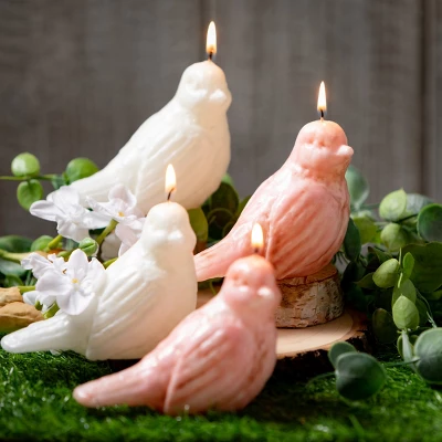 3.5"H Sullivans Pink Bird Candles - Set Of 2, Pink 3 3.5"H Sullivans Pink Bird Candles - Set Of 2, Pink - Image 3