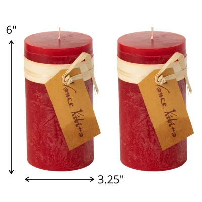 Cranberry Timber Pillar Candles - Set Of 2 4 Cranberry Timber Pillar Candles - Set Of 2 - Image 4
