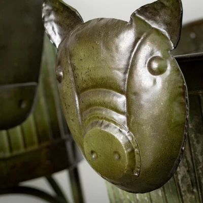 Sullivans Set Of 2 Farm Animal Planters 35.5"H & 29"H Green 1 Sullivans Set Of 2 Farm Animal Planters 35.5"H & 29"H Green