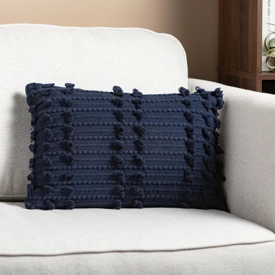11.75"H Sullivans Woven Indigo Lumbar Pillow, Blue 2 11.75"H Sullivans Woven Indigo Lumbar Pillow, Blue - Image 2