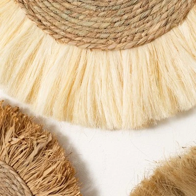 Sullivans Rattan Fiber Wall Medallions Set Of 3, 33.5"H, 27"H & 20"H Brown 1 Sullivans Rattan Fiber Wall Medallions Set Of 3, 33.5"H, 27"H & 20"H Brown