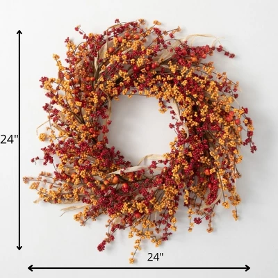 Artificial Mixed Berry Wreath Multicolor 24"H 3 Artificial Mixed Berry Wreath Multicolor 24"H - Image 3